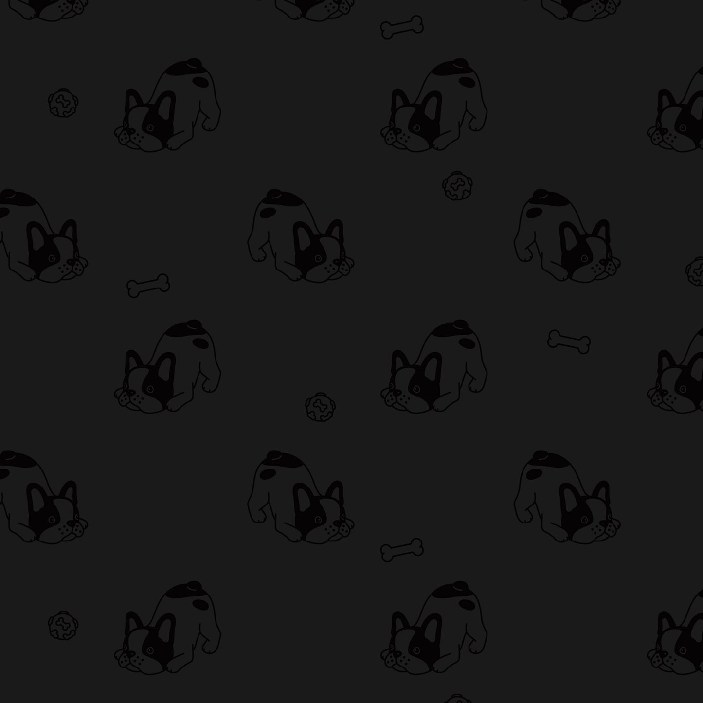 Playful Pup Zip Hoodie - Black