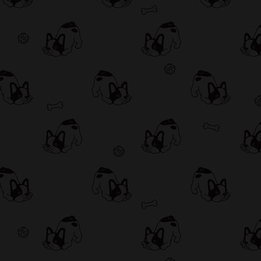 Playful Pup Zip Hoodie - Black